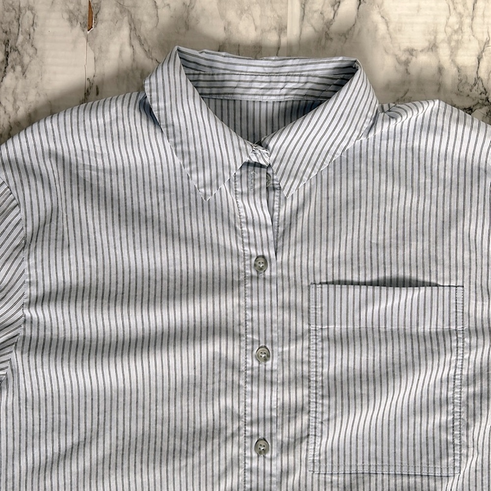 ba&sh | women’s size medium (2) baby blue button up dress shirt “The Lady Shirt” - Picture 3 of 11